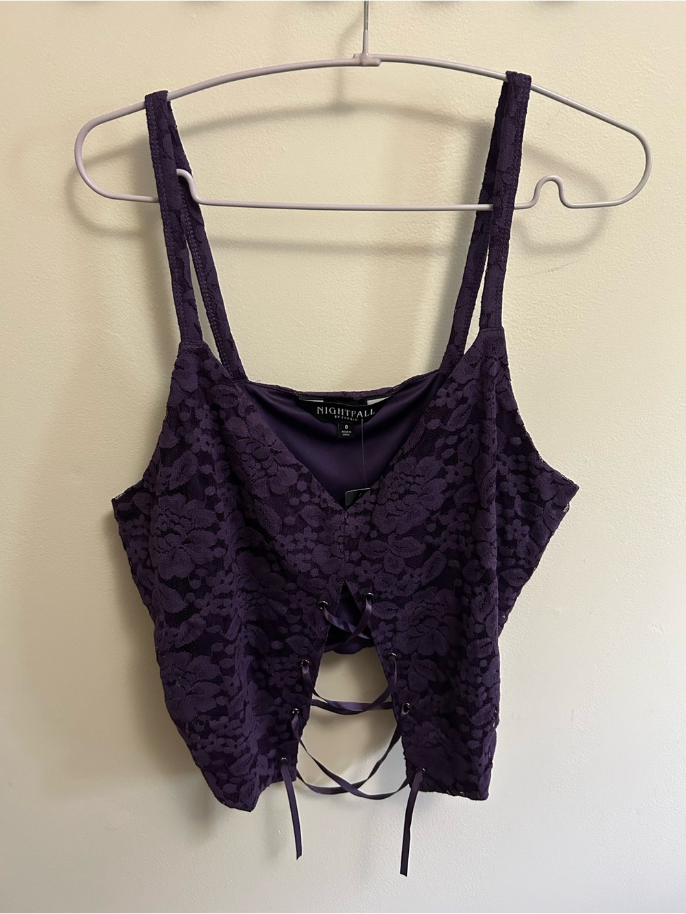 torrid Purple Lace Corset-Front Crop Top